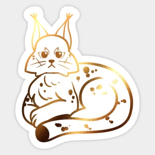 Golden Unimpressed Lynx Sticker